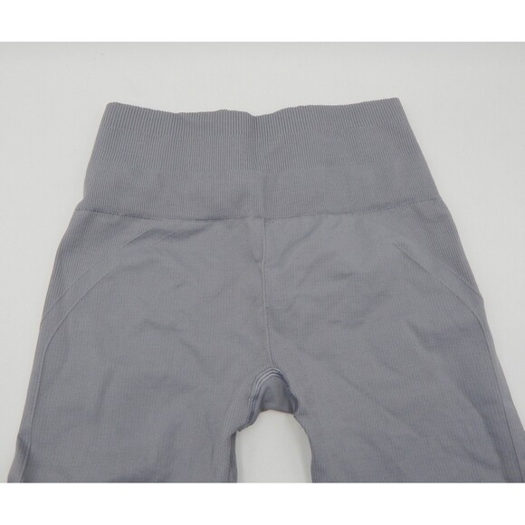 Lululemon In The Flow Crop Leggings Women's Gray Ruched Leg Capri Sz 4 - Picture 6 of 9